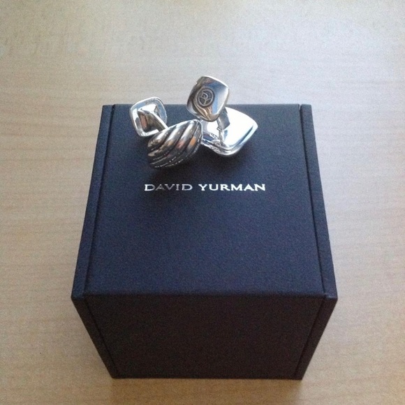 David Yurman silver cushion cufflinks - Picture 4 of 4